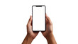 © Innovative Shots - hand holding smart phone with blank screen isolated on white background