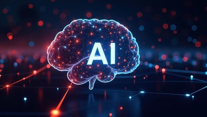 Poster - ai alignment. image shows brain with ai on it