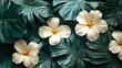 © Popi - Tropical Flowers & Leaves Background