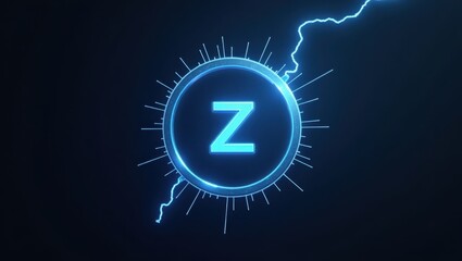 Poster - Zero-Click. Letter z is illuminated in bright blue circle