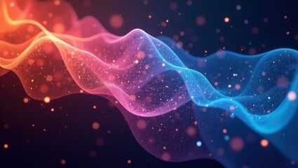 Poster - Jupyterlite. Abstract image of wave of colored smoke is shown