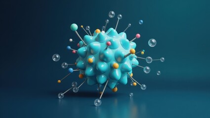 Poster - Scisummary. Blue ball is covered with pins and beads