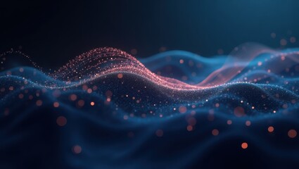 Poster - Vanishing Gradient Problem. Waves are moving in dark with bright lights