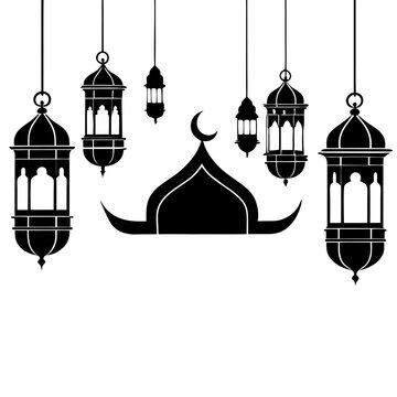 Beautiful Eid & Ramadan Silhouette Art.