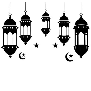 Graceful Eid Mubarak Illustration Silhouette, Calligraphy & Culture.