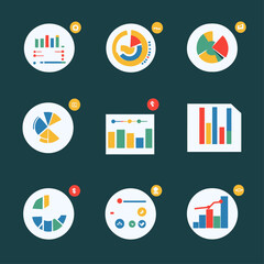 Poster - Data Charts and Infographics on a Dark Background