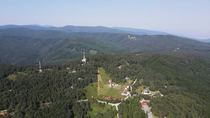 Wall Mural - Aerial summer view of Koprivkite area at Rhodopes Mountain, Plovdiv Region, Bulgaria