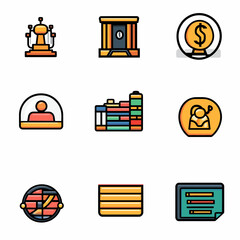 Poster - Set of 9 Abstract Icons Representing Different Concepts and Ideas