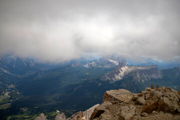 Sticker - Croda da Lago and Pelmo mountain view from Tofana di Mezzo, Dolomites, Italy