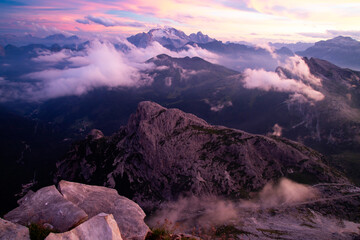 Sticker - Dolomite stuning sunset from the Lagazuoi refuge