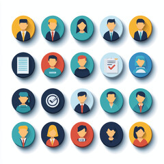 Poster - Diverse Teamwork Avatar Icons Showcasing Collaboration and Achievement