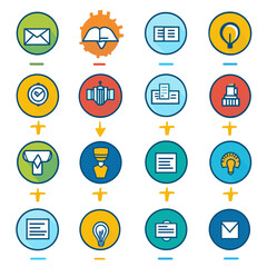 Poster - Workflow Optimization Chart with Connected Icons for Process Automation