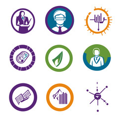 Poster - Business graphics representing diverse data and innovative technologies