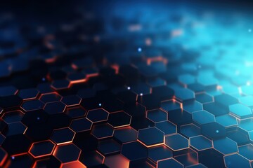 Poster - abstract hexagonal digital technology background