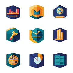 Poster - Geometric vector icons for business tools and creative design elements