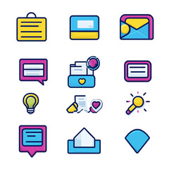 Poster - Business and communication elements, icons set, for modern applications