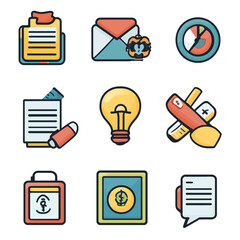 Poster - Business and Strategy Ideas: Finance Report, Lightbulb, and Communication