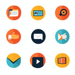 Poster - Business and Communication Icon Set Depicting Modern Digital Concepts