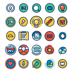 Poster - Colorful Icon Set Representing Business, Idea, Communication and More