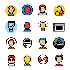 Poster - Colorful Icon Set for Business Concepts, Idea Generation, and Innovation