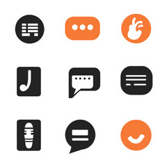 Poster - Minimalist Icon Set for Communication, Music, and Design in Black and Orange