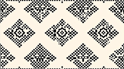 Poster - Ethiopian Cross Seamless Pattern, intricate design featuring interwoven elements, ample copy-space, simple vector art style, suitable for various creative applications.
