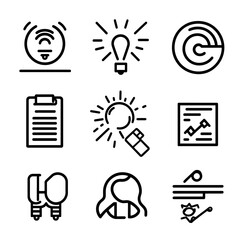 Poster - Black and White Icon Set Showcasing Business Innovation and Technology