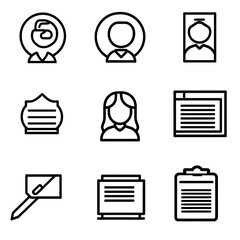 Poster - Black Line Art Icons on White Background Featuring Business Elements