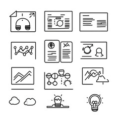 Poster - Data Analysis Icons Set on White Background, Business Analytics Concept