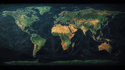 Fototapete - A realistic 3D world map with interconnected shipping, air freight, and trade routes.