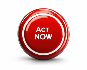 Act Now Button for Business Website. Red Button for Immediate Action