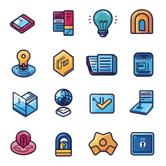 Poster - Modern Isometric Icons Set: Technology, Business, and Innovation Concept