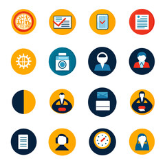 Poster - Business And Office Vector Icon Set Featuring Management and Workflow
