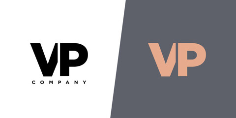 Aufkleber - Letter V and P, VP logo design template. Minimal monogram initial based logotype.