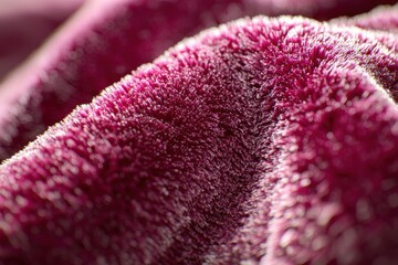 Poster - a highly detailed close-up of a textured surface with soft, plush fibers in a rich, deep purple colo