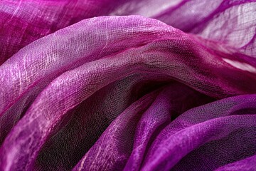 Poster - A vibrant, textured purple fabric with elegant folds creates a visually striking, rich, and luxurious background for fashion and design projects.