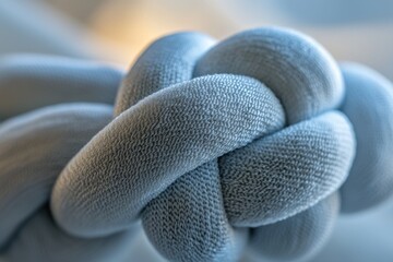 Poster - A macro shot showcasing the intricate texture of a knotted rope, highlighting its strength, connection, and the complex details of its interwoven strands.