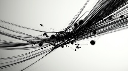 Fototapete - Abstract business concept featuring a clean white background with futuristic 3D elements.
