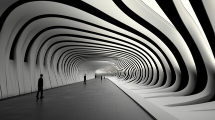 Fototapete - Abstract business concept featuring a clean white background with futuristic 3D elements.