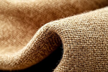 Poster - Detailed close-up showcasing the intricate texture and weave of natural burlap fabric, highlighting its organic, rustic, and earthy qualities for design applications.