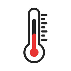 Aufkleber - Thermometer icon representing temperature readings in a simple and modern vector style used for educational and informational purposes