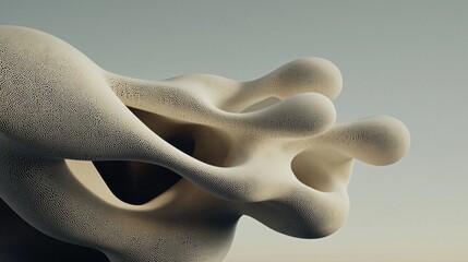 Leinwandbilder - Abstract floating shapes in soft white tones with a high-tech business concept.