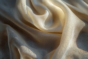 Poster - Luxurious golden fabric with delicate folds and subtle textures, creating an elegant and shimmering background for fashion and design projects.