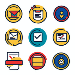 Poster - Colorful Icon Set for Business Productivity with Email, Task Management