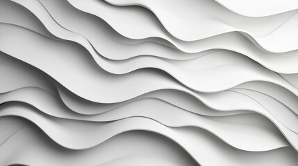 Leinwandbilder - Abstract white background with 3D fluid shapes and soft shadow gradients, ideal for presentations.
