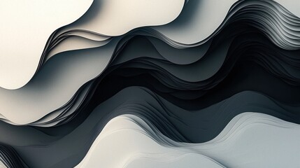 Leinwandbilder - Abstract white background with 3D fluid shapes and soft shadow gradients, ideal for presentations.