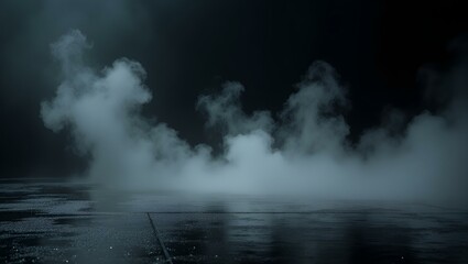 Wall Mural - this image, created with ai, is a stunning and atmospheric digital artwork. it features a dark, hori