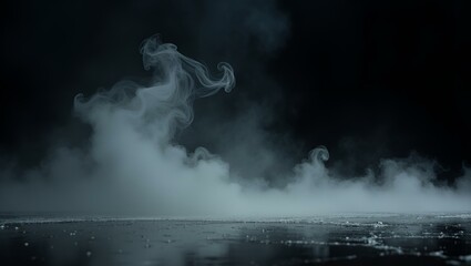 Wall Mural - this image, created with ai, is a stunning and atmospheric digital artwork. it features a dark, hori