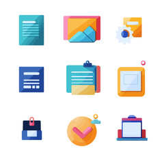 Poster - Colorful flat design style icons representing documents and data tools