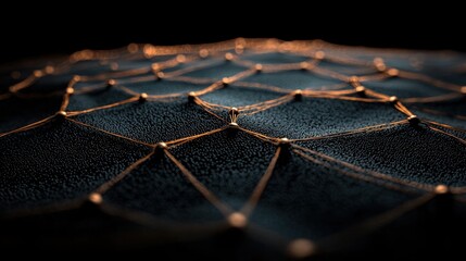 Fototapete - Abstract world business concept with interconnected golden trade routes spanning continents.